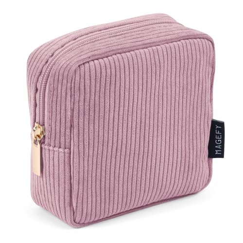 magefy small makeup bag for purse mini cosmetics bag corduroy...