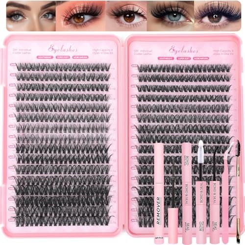 lash clusters kit, 640 pcs eyelashes clusters extensions kit 9...