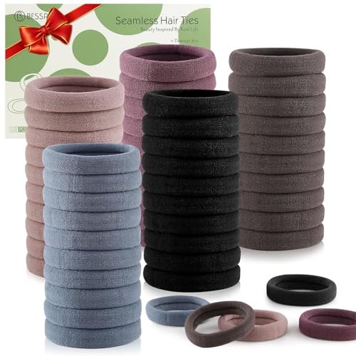 bessrung 100 pcs thick seamless hair ties, ponytail holders ha...