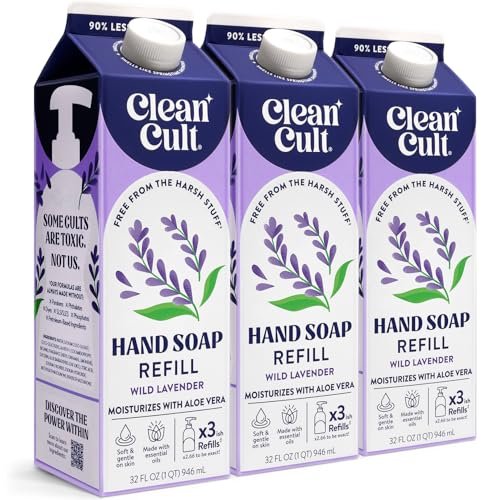 cleancult liquid hand soap refills wild lavender moisturiz...
