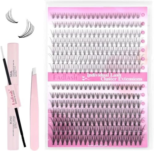 fadlash diy lash extension kit individual lashes cluster d cur...