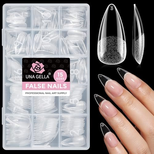 una gella stiletto gel nail tips medium 15 sizes 300pcs pre et...