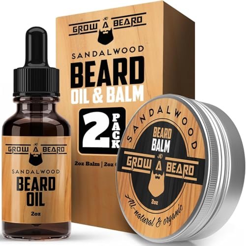Beard Oil and Balm Set for Men - All-Natural Sandalwood & Citr... beard oil and balm set for men all natural sandalwood & citr...