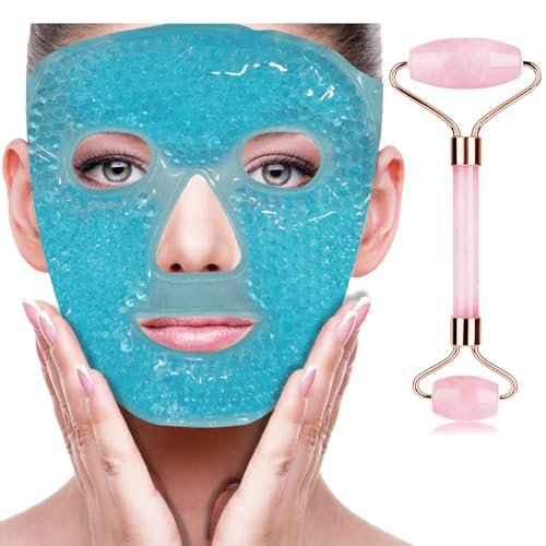 znÖcuetÖd ice face facial jade roller and ice face mask cold c...