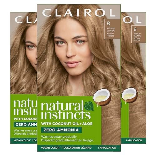 clairol natural instincts demi permanent hair dye, 8 medium bl...