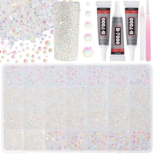 28 grids clear ab jelly rhinestones for bedazzling, 2/3/4/5/6m...