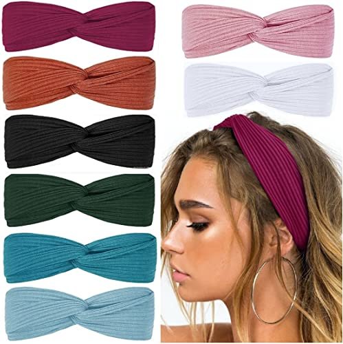 huachi headbands for women twist knotted boho stretchy hair ba...