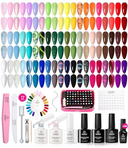 beetles summer gel nail polish set, 60 colors cat eye gel nail...