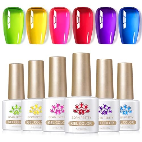 born pretty neon gel nail polish spring summer jelly gel polis...