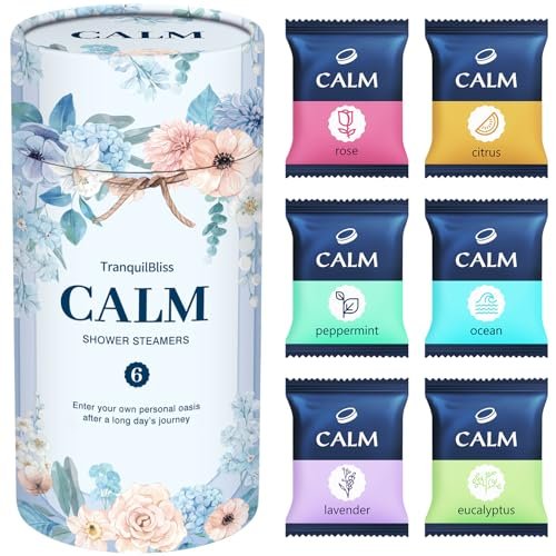 tranquilbliss shower steamers 6 count, scented shower bombs wi...