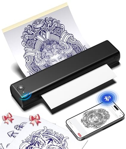 phomemo tattoo stencil printer, m08f wireless thermal tattoo p...