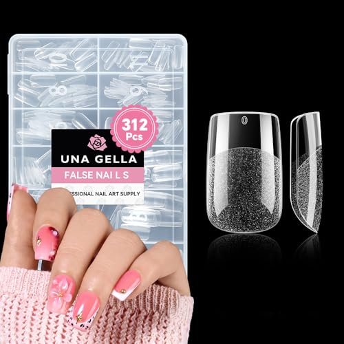 una gella short square gel nail tips: 312pcs square fake nails...
