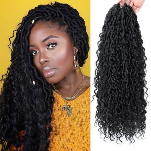 8packs goddess locs crochet hair 18inch crochet locs,boho faux...