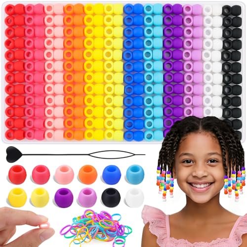 300pcs 10mm small silicone beads for hair braids, soft jellyis...