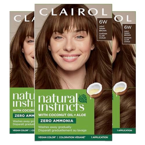 clairol natural instincts demi permanent hair dye, 6w light wa...
