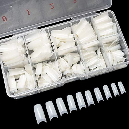 krofaue 500pcs soft gel false nails tips half cover acrylic...