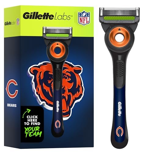 gillette labs special nfl bears edition shaving razor for men...
