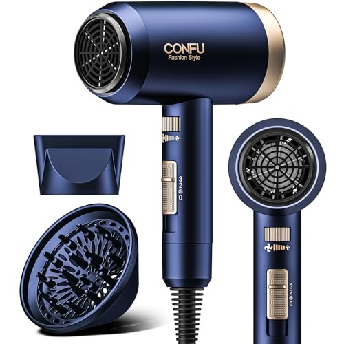 hair dryers for women, confu hair dryer with diffuser, blow dr...