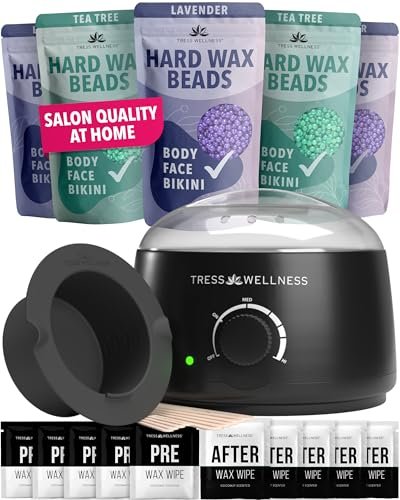 tress wellness waxing kit for sensitive skin – safe for face &...