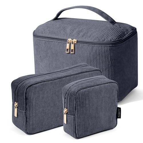 magefy makeup bag, 3 pcs cosmetics bag large capacity with han...