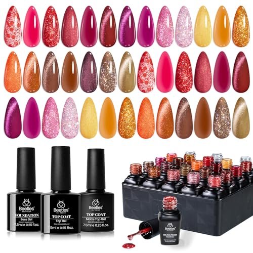 beetles gel nail polish set – opulent glow cat eye gel polish,...