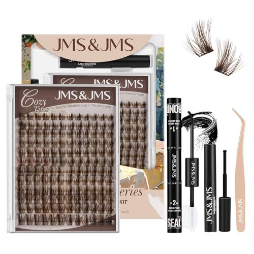 jms&jms brown lash extension kit 144pcs wispy lash clusters ki...