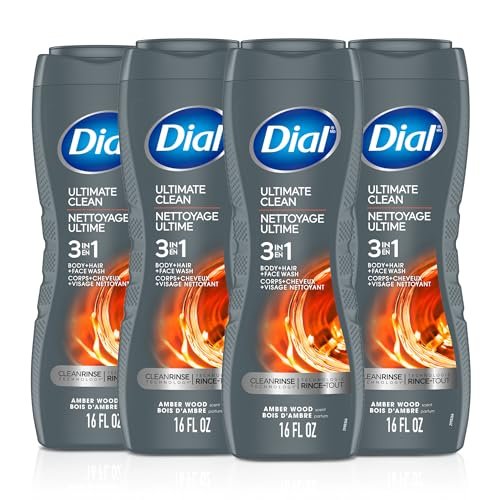 dial men 3 in 1 body, hair and face wash, ultimate clean, 16 f...
