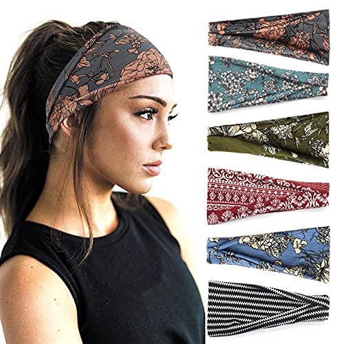 yonuf boho headbands for women fashion wide headband yoga work...