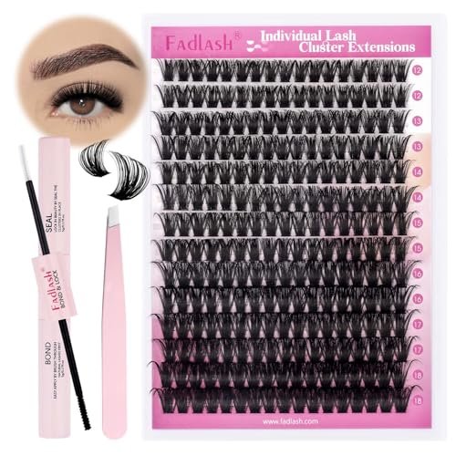 fadlash diy lash extension kit individual lashes cluster d cur...