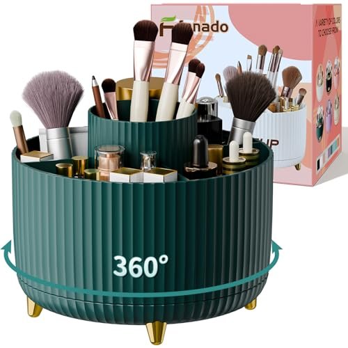fanado 360° rotate makeup brush holder organizer, makeup organ...