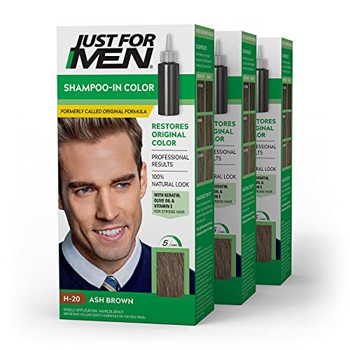 just for men shampoo in color , mens hair color with keratin a...