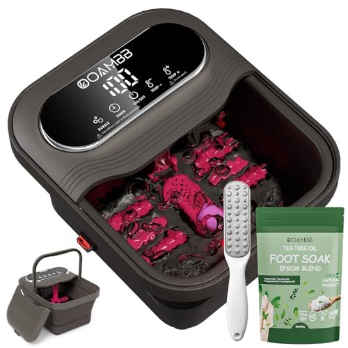 OOAMBB Collapsible Foot Spa with Heat, Bubble and Temp Control... ooambb collapsible foot spa with heat, bubble and temp control...
