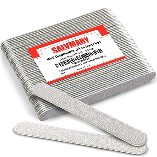 professional disposable zebra nail files 100/180 grit 5" doubl...