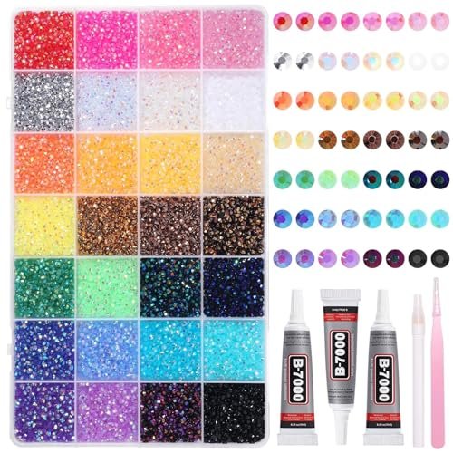 32000pcs rhinestones bedazzling kit with tools, 3mm color resi...