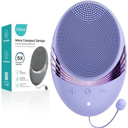 coslus fbs01 facial cleansing brush face scrubber: portable si...