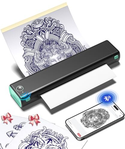 phomemo tattoo stencil printer, m08f wireless thermal tattoo p...