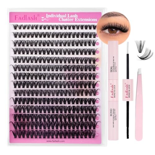 fadlash lash clusters kit 280pcs natural eyelash clusters indi...