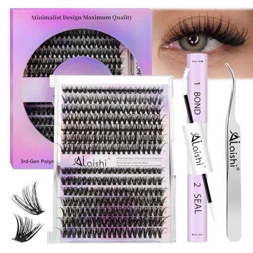 ailaishi lash clusters kit, diy cluster eyelash extensions 9‑1...