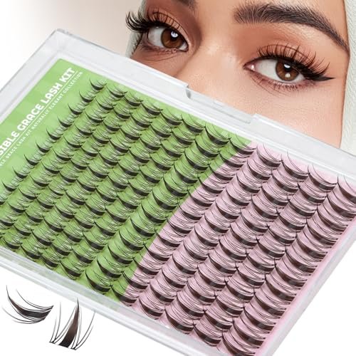 keyyou fairy brown lash clusters eyelash extension d curl 144p...