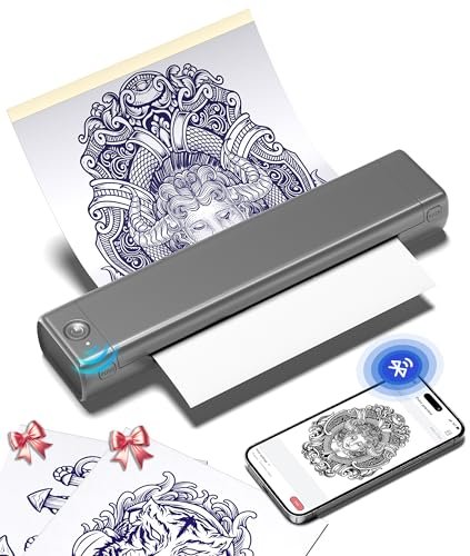 phomemo tattoo stencil printer, m08f wireless thermal tattoo p...