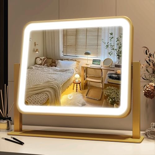 fennio vanity mirror with lights 14x12 inch makeup mirror wi...