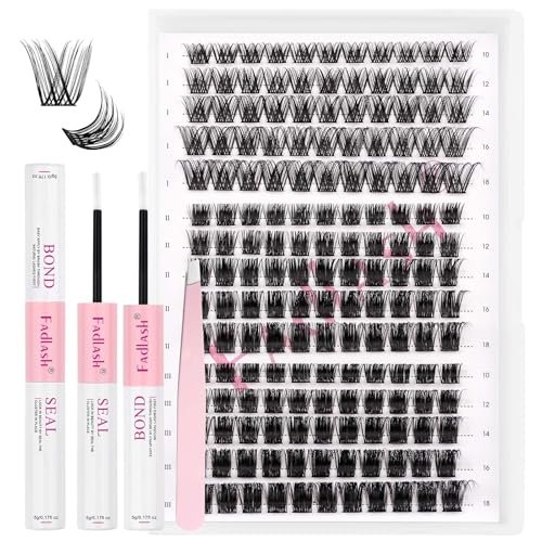 fadlash lash clusters kit 10 18mm eyelash cluster lashes with...