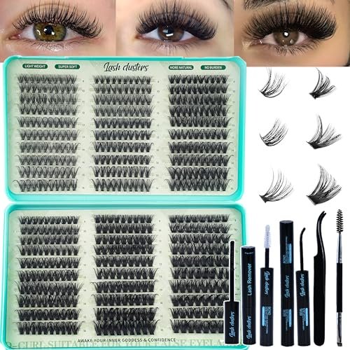 wispy lash clusters kit 640pcs eyelash cluster extensions curl...
