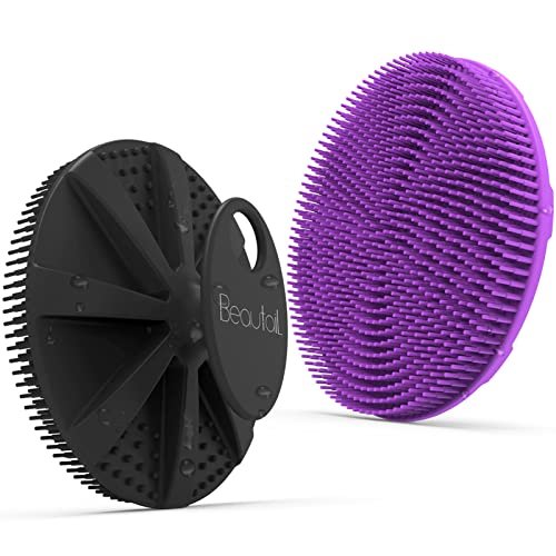 silicone body scrubber 2 pack, beautail shower bath scrubber,...
