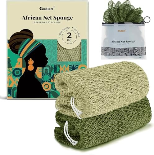 corated african net sponge authentic, shower loofah exfoliatin...