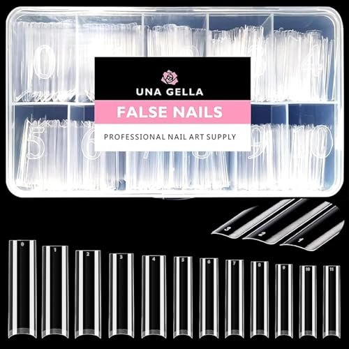 una gella no c curve nail tips 504 pcs extra long xxl tapered...