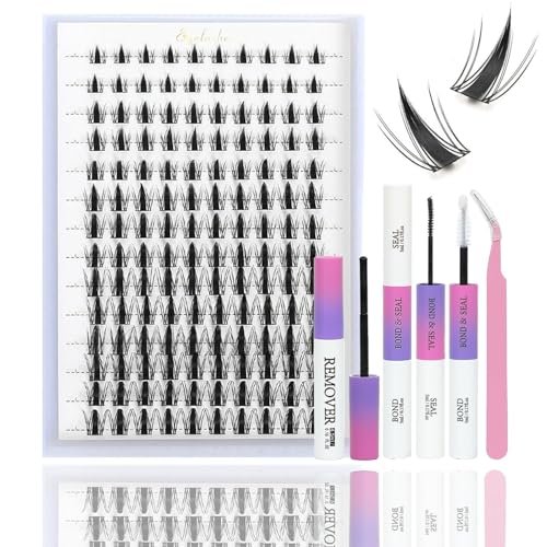 manga lash clusters with spikes, eyelashes clusters kit clear...