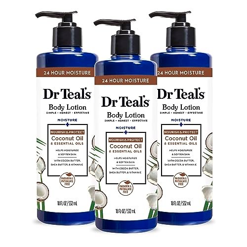 dr teal's 24 hour moisture+ body lotion, coconut oil & essenti...
