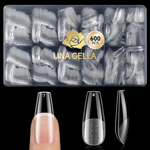 una gella medium coffin nails tips 600pcs, gel nail tips coffi...