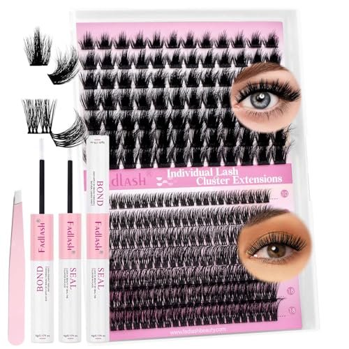 fadlash lash extension kit lash clusters kit 10 18mm eyelash c...